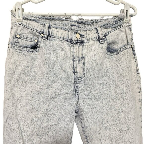 DG 2 by DIANE GILMAN Jeans Women 10P Acid Wash Stretch Ramie‎ Raw Edges Stretch - Picture 3 of 16